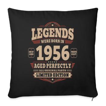 70. Geburtstag Geschenk Mann 1956 Vintage Retro - Sofakissenbezug 45 x 45 cm - Schwarz - Vorne