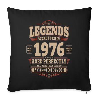 50. Geburtstag Geschenk Mann 1976 Vintage Retro - Sofakissenbezug 45 x 45 cm - Schwarz - Vorne