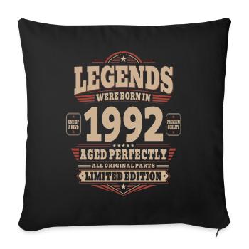34. Geburtstag Geschenk Mann 1992 Vintage Retro - Sofakissenbezug 45 x 45 cm - Schwarz - Vorne