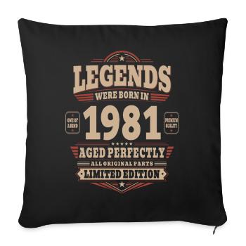 45th Birthday Gift Husband 1981 Vintage Retro - Sofa pillowcase 17,3'' x 17,3'' (45 x 45 cm) - black - Front