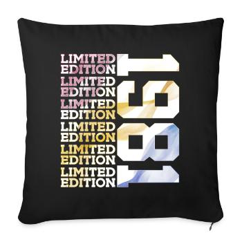 LIMITED EDITION 1981 - 45 YEARS - 45TH BIRTHDAY - Sofa pillowcase 17,3'' x 17,3'' (45 x 45 cm) - black - Front