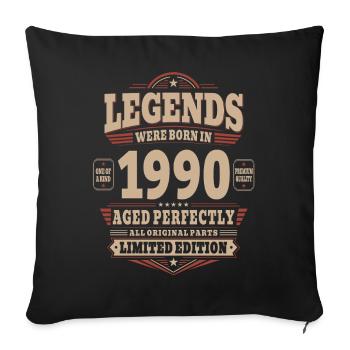 36th Birthday Gift Husband 1990's Vintage Retro - Sofa pillowcase 17,3'' x 17,3'' (45 x 45 cm) - black - Front