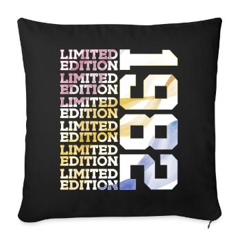 LIMITED EDITION 1982 - 44 JAHRE - 44. GEBURTSTAG - Sofakissenbezug 45 x 45 cm - Schwarz - Vorne