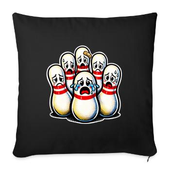 Bowling Pins - Sofakissenbezug 45 x 45 cm - Schwarz - Vorne