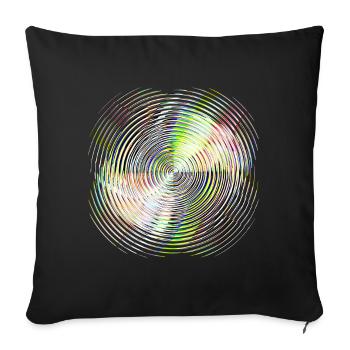 Farbkreis-Spirale - Sofakissenbezug 45 x 45 cm - Schwarz - Vorne
