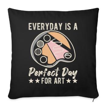 Artist Painter Graphic Perfect Day For Art Gifts - Sofakissenbezug 45 x 45 cm - Schwarz - Vorne