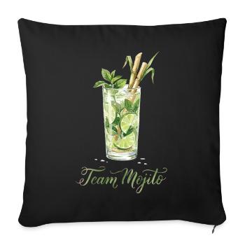 Équipe de enterrement de vie de jeune fille Mojito Barman de cocktails - Housse de coussin décorative 45 x 45 cm - noir - Devant