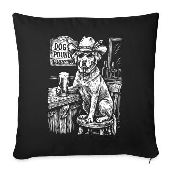 Cowboy Dog Beer Funny Labrador - Sofakissenbezug 45 x 45 cm - Schwarz - Vorne