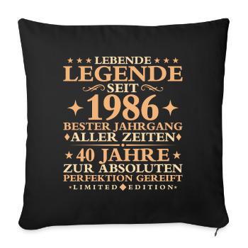 1986 Baujahr Geburtstag Vintage 40 Jahre - Sofakissenbezug 45 x 45 cm - Schwarz - Vorne