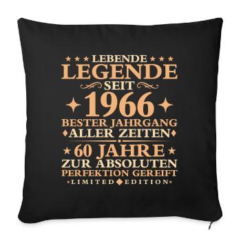 1966 Baujahr Geburtstag Vintage 60 Jahre - Sofakissenbezug 45 x 45 cm - Schwarz - Vorne