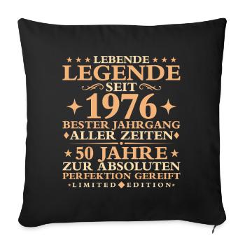1976 Baujahr Geburtstag Vintage 50 Jahre - Sofakissenbezug 45 x 45 cm - Schwarz - Vorne