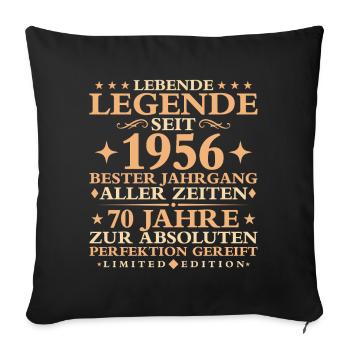 1956 Baujahr Geburtstag Vintage 70 Jahre - Sofakissenbezug 45 x 45 cm - Schwarz - Vorne