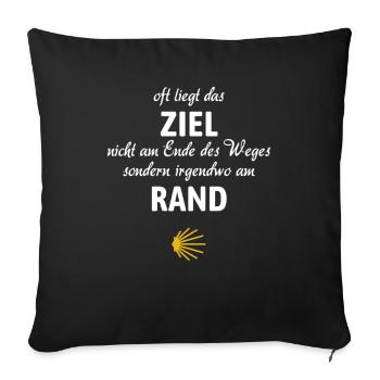 Camino Spruch | Jakobsweg, Pilger, Santiago - Sofakissenbezug 45 x 45 cm - Schwarz - Vorne