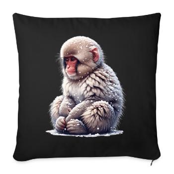 Snow Monkey - Sofa pillowcase 17,3'' x 17,3'' (45 x 45 cm) - black - Front
