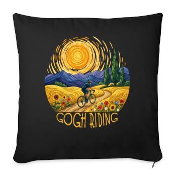 Gogh Riding Sunlit Field Cyclist - Sofakissenbezug 45 x 45 cm - Schwarz - Vorne