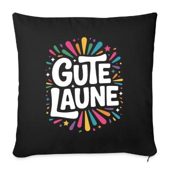 Gute Laune Karneval Fasching Karnevalskostüm Alaaf - Sofakissenbezug 45 x 45 cm - Schwarz - Vorne
