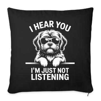 Lhasa Apso Sprüche Lustiges Lhasa Apso Geschenk - Sofakissenbezug 45 x 45 cm - Schwarz - Vorne