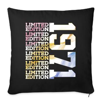 LIMITED EDITION 1971 - 55 JAHRE - 55. GEBURTSTAG - Sofakissenbezug 45 x 45 cm - Schwarz - Vorne