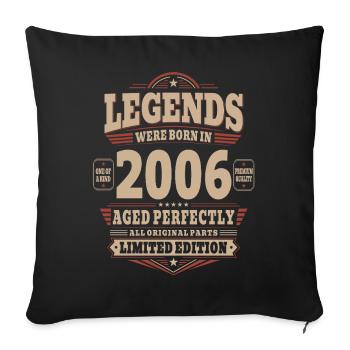 20. Geburtstag Geschenk Mann 2006 Vintage Retro - Sofakissenbezug 45 x 45 cm - Schwarz - Vorne