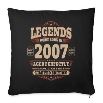 19. Geburtstag Geschenk Mann 2007 Vintage Retro - Sofakissenbezug 45 x 45 cm - Schwarz - Vorne