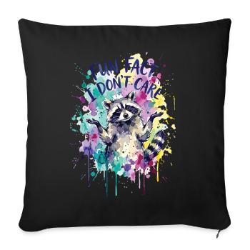 Funny Sarcastic Fun Fact I Don't Care - Sofakissenbezug 45 x 45 cm - Schwarz - Vorne