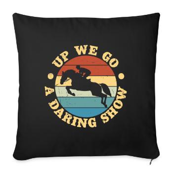 Hobby Horse Rider Up We Go English Riding Horse - Sofakissenbezug 45 x 45 cm - Schwarz - Vorne
