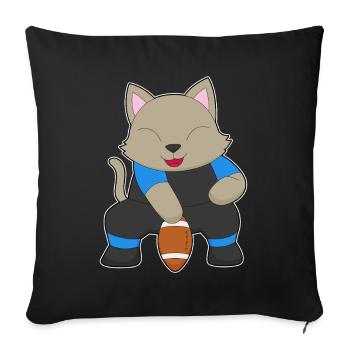 Katze American Football - Sofakissenbezug 45 x 45 cm - Schwarz - Vorne
