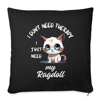 Ragdoll-Katzentherapie - Sofakissenbezug 45 x 45 cm - Schwarz - Vorne