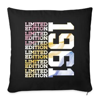 LIMITED EDITION 1961 - 65 JAHRE - 65. GEBURTSTAG - Sofakissenbezug 45 x 45 cm - Schwarz - Vorne