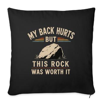 Collecte de pierres, géologie, nature, passe-temps. - Housse de coussin décorative 45 x 45 cm - noir - Devant