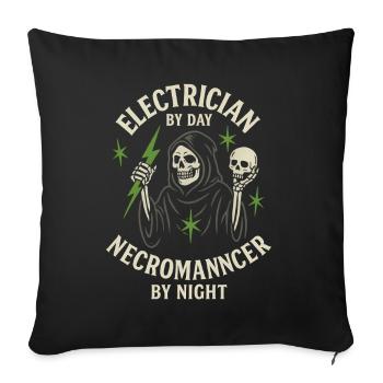 Elektriker-Nekromant - Sofakissenbezug 45 x 45 cm - Schwarz - Vorne