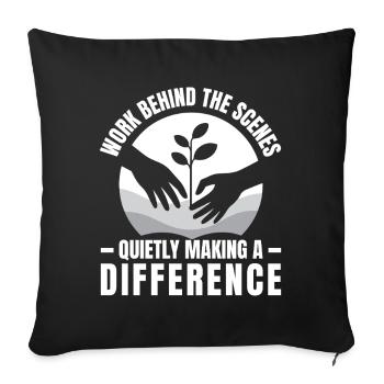 Social Worker Quote Work Behind The Scenes Social - Sofakissenbezug 45 x 45 cm - Schwarz - Vorne