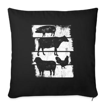 Nutztiere - Sofakissenbezug 45 x 45 cm - Schwarz - Vorne
