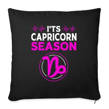 Zodiac sign Capricorn - Sofa pillowcase 17,3'' x 17,3'' (45 x 45 cm) - black - Front