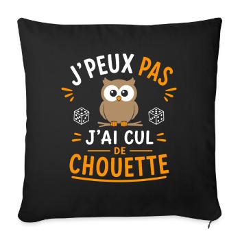 J’peux pas j’ai chouette - Housse de coussin décorative 45 x 45 cm - noir - Devant