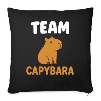 Capybara-Team - Sofakissenbezug 45 x 45 cm - Schwarz - Vorne