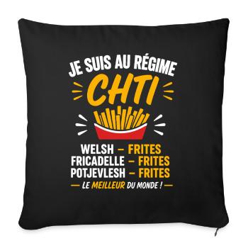 Chti Frites: Culture Nordique - Housse de coussin décorative 45 x 45 cm - noir - Devant