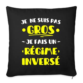 Je ne Suis pas Gros je fais un Régime Inversé - Housse de coussin décorative 45 x 45 cm - noir - Devant