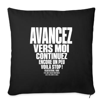 t-shirt retraité  - Housse de coussin décorative 45 x 45 cm - noir - Devant