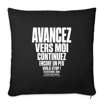T-shirt Pêche Humour Cadeau Pêcheur - Housse de coussin décorative 45 x 45 cm - noir - Devant