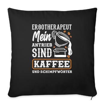 Ergotherapeut Kaffee - Sofakissenbezug 45 x 45 cm - Schwarz - Vorne