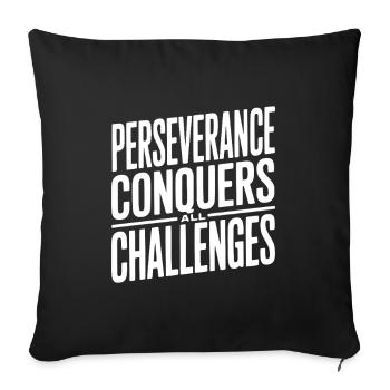Perseverance Conquers All Challenges - Sofa pillowcase 17,3'' x 17,3'' (45 x 45 cm) - black - Front