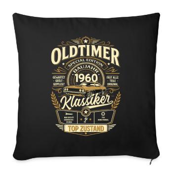 66. Geburtstag Geschenk Mann Vintage Oldtimer 1960 - Sofakissenbezug 45 x 45 cm - Schwarz - Vorne