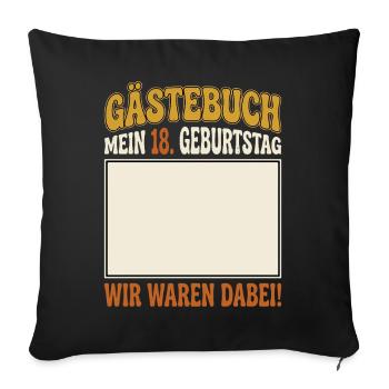 Guest Book Decoration 18th Birthday - Sofakissenbezug 45 x 45 cm - Schwarz - Vorne