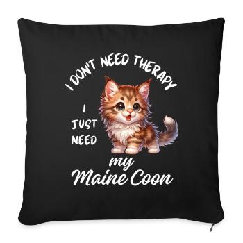 Süßer Maine Coon - Sofakissenbezug 45 x 45 cm - Schwarz - Vorne