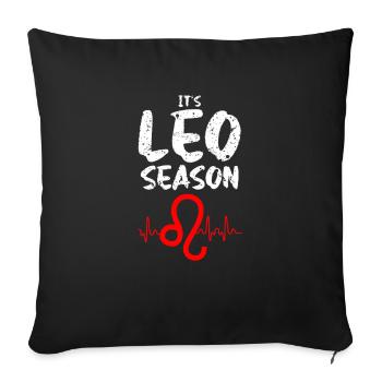 Signe du zodiaque Lion - Housse de coussin décorative 45 x 45 cm - noir - Devant