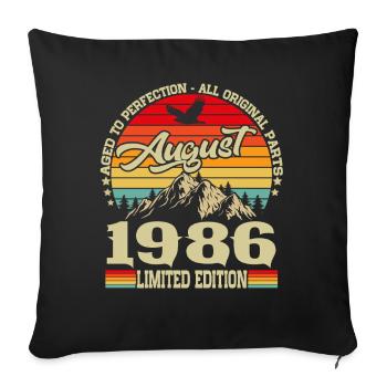 August 1986 Vintage Geburtstag Geschenk Retro - Sofakissenbezug 45 x 45 cm - Schwarz - Vorne