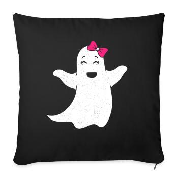 Geist Mädchen mit pinker Schleife - Sofakissenbezug 45 x 45 cm - Schwarz - Vorne