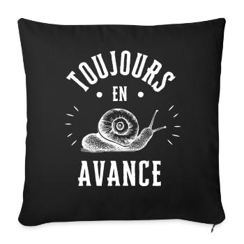 Toujours en Avance comme un Escargot - Housse de coussin décorative 45 x 45 cm - noir - Devant
