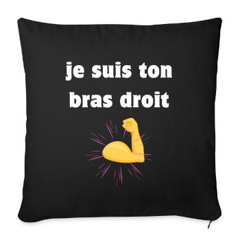 Je suis ton bras droit - Housse de coussin décorative 45 x 45 cm - noir - Devant